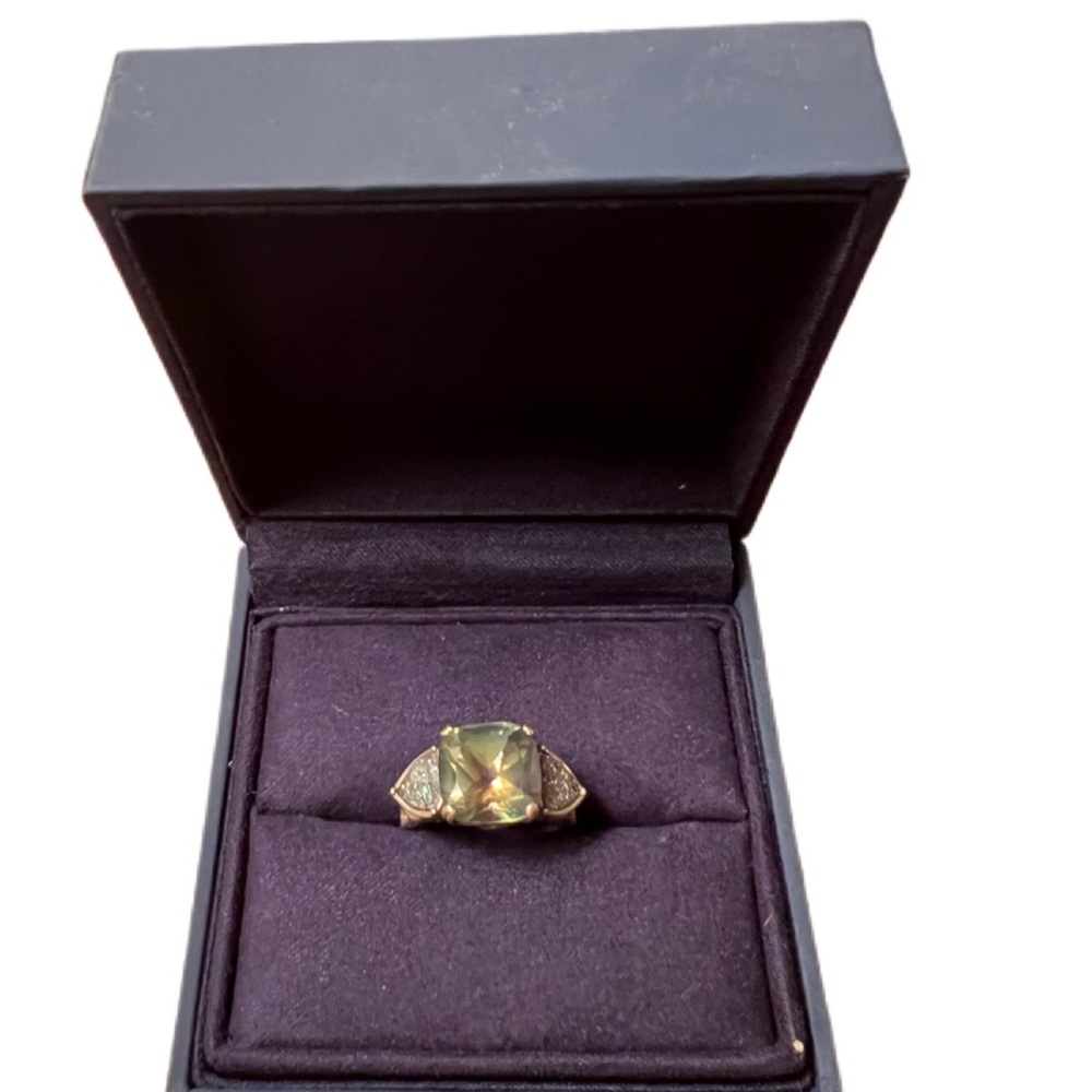 Vintage mystic topaz druzy quartz ring